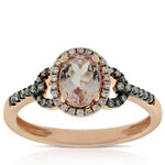 Rose Gold Morganite & Diamond Ring 14K