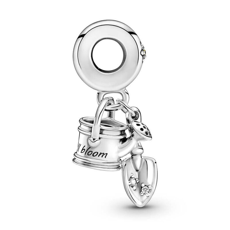 Pandora Watering Can & Trowel Crystal & CZ Dangle Charm image number 3