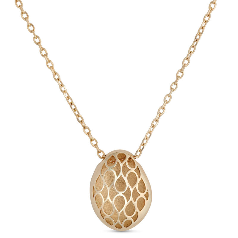 Toscano Large Pebble Pendant Necklace, 14K Yellow Gold image number 2
