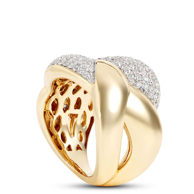 Intertwined Diamond Cluster Ring, 14K Yellow Gold Size 5 image number 1