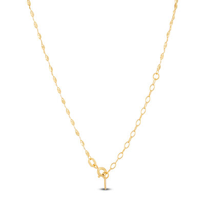 Classic 18-Inch Singapore Chain Necklace, 14K Yellow Gold