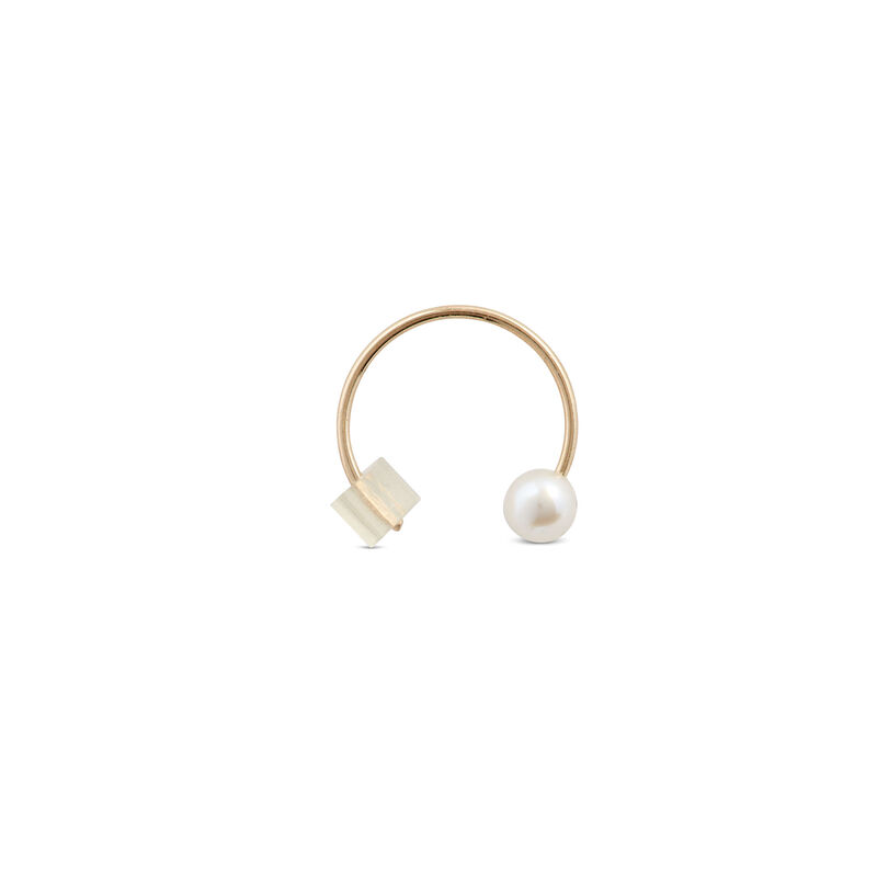 Cultured Freshwater Pearl Hoop Earrings, 14K Yellow Gold image number 2