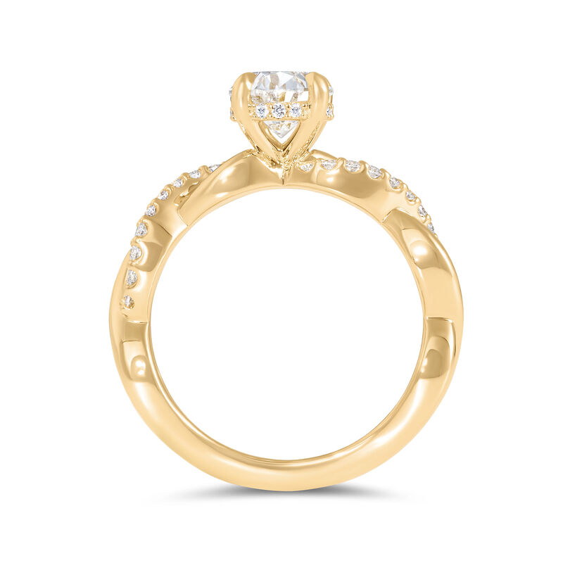 Bella Ponte Oval Diamond Engagement Ring, 18K Yellow Gold image number 2