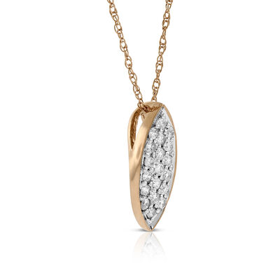 Rose Gold Pavé Diamond Necklace 14K
