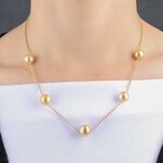 Golden South Sea Cultured Pearl Necklace 14K