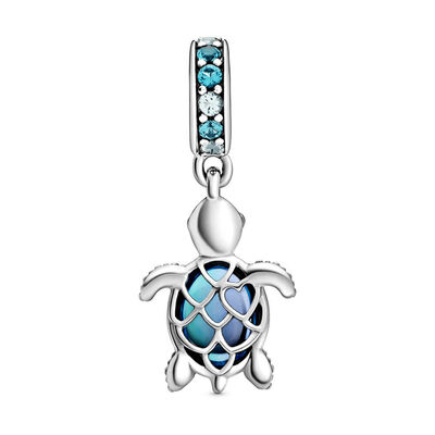 Pandora Murano Glass & Crystal Sea Turtle Dangle Charm