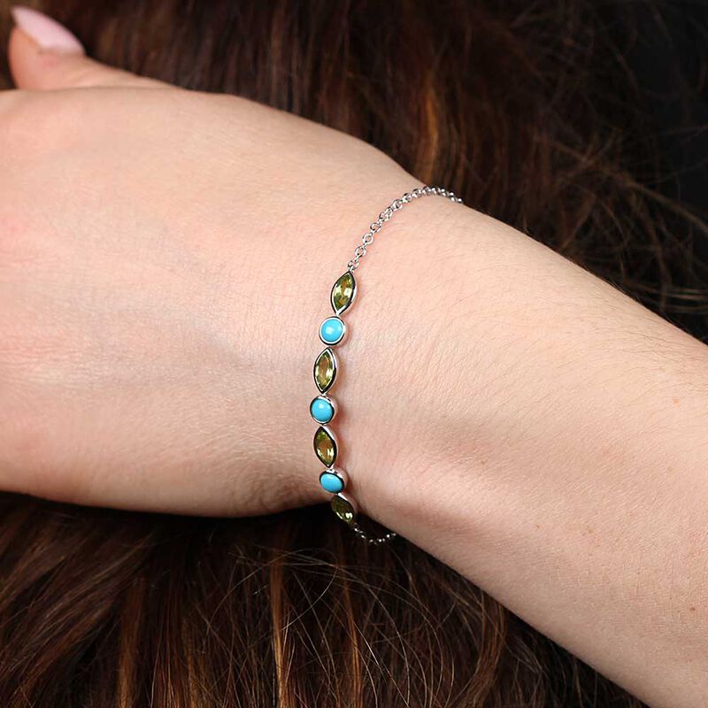 Lisa Bridge Turquoise & Peridot Bracelet image number 2