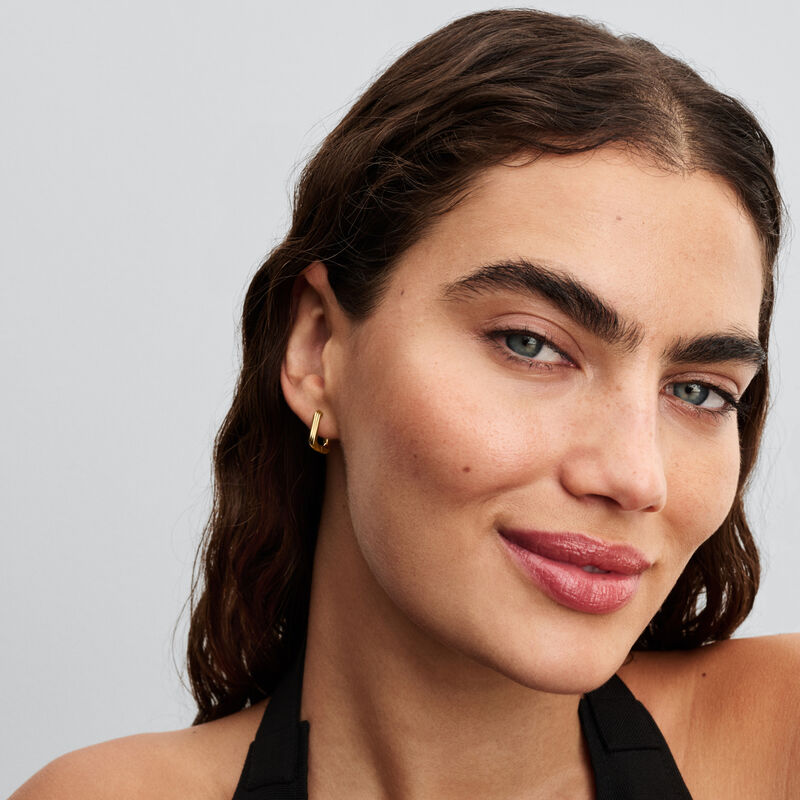 Pandora Twisted Triangle Small Hoop Earrings image number 1