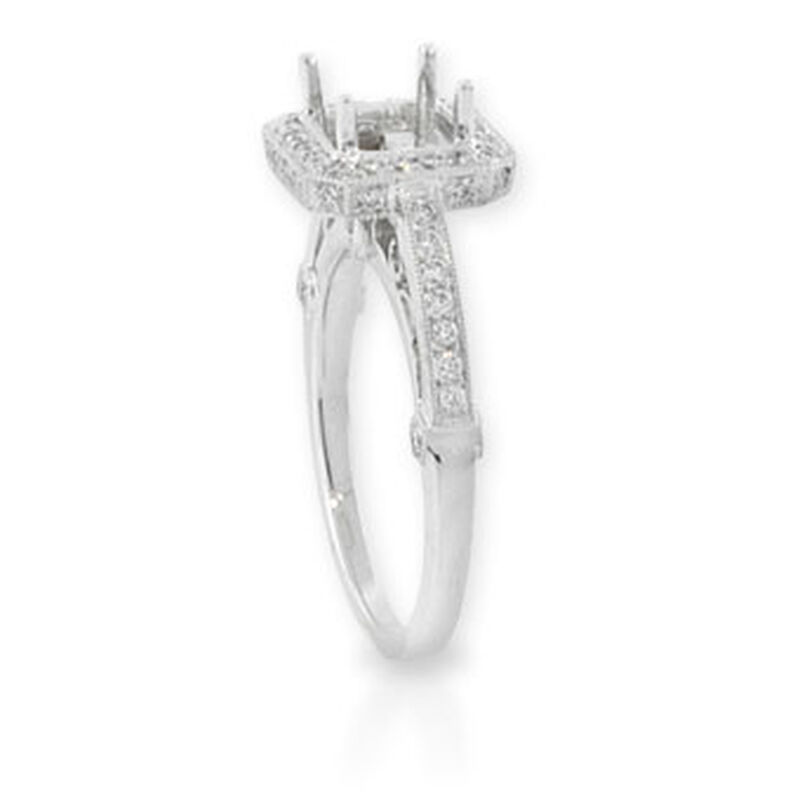 Diamond Semi-Mount Ring in Platinum image number 3