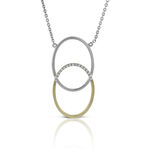 Interlocking Ovals Diamond Necklace 14K