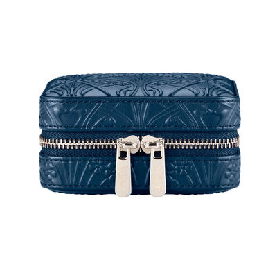 WOLF X LIBERTY All Over Ianthe Small Travel Jewelry Zip Case - Navy