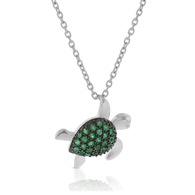 Lisa Bridge Emerald Turtle Necklace image number 0