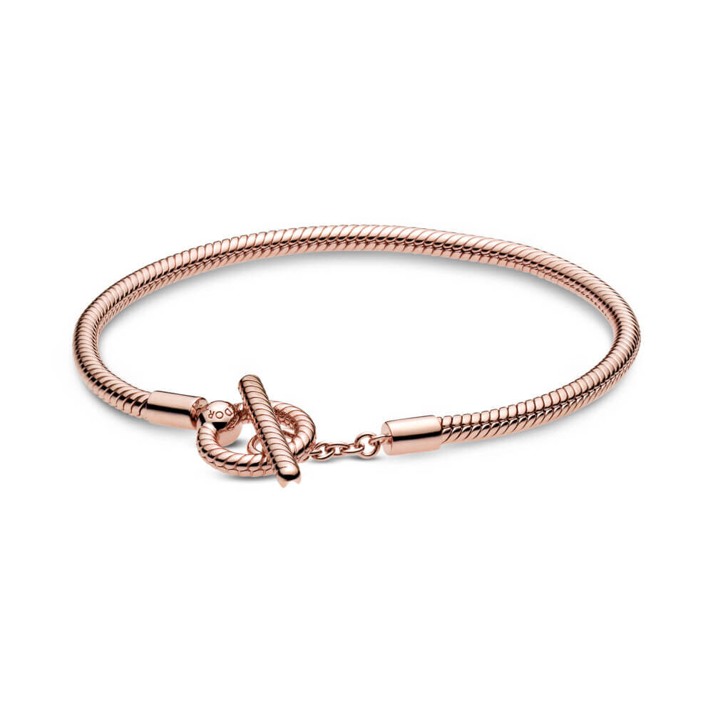 Pandora Moments T-Bar Snake Chain Bracelet Pandora Rose