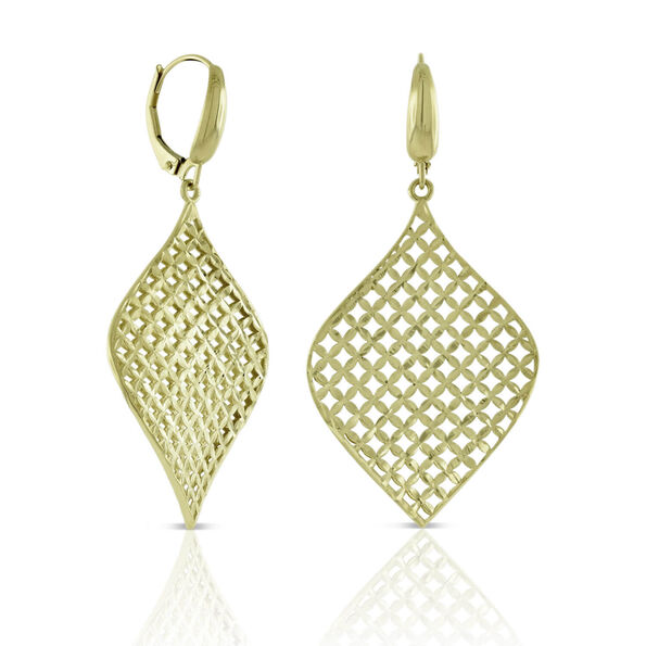 Toscano Mesh Fan Drop Earrings 14K