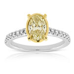 Yellow & White Diamond Engagement / Fashion Ring 18K