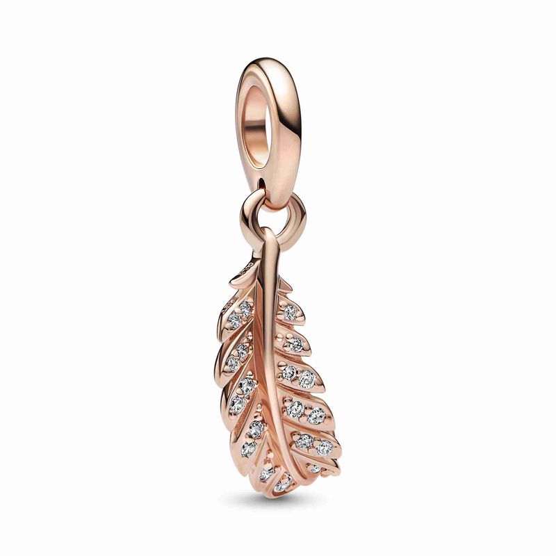 Pandora Floating Curved Feather Dangle Charm image number 0