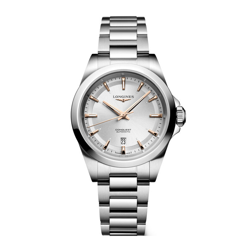 Longines Conquest Silver Dial Watch, 30mm image number 0