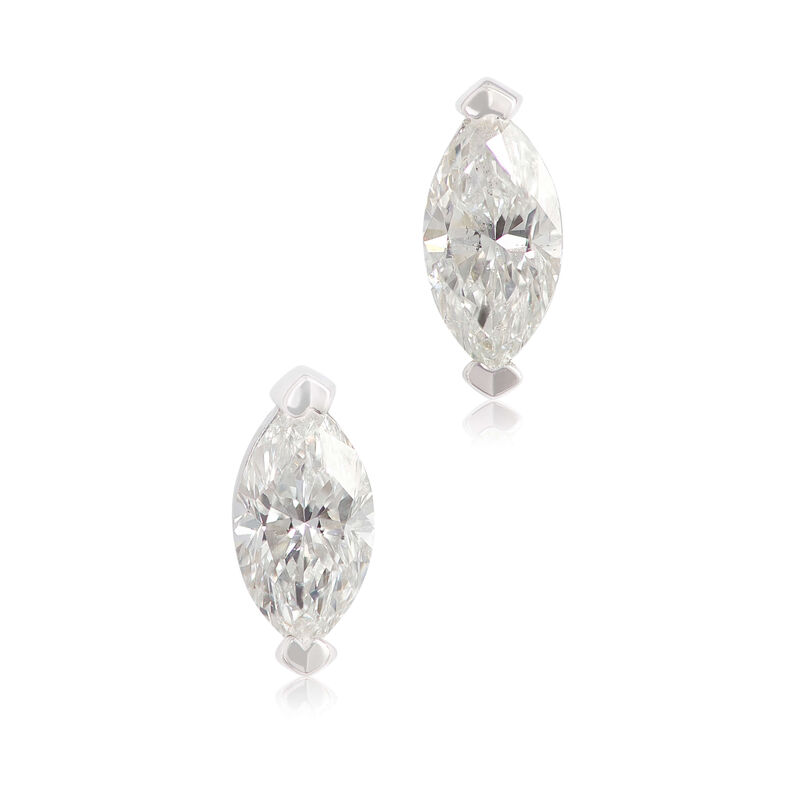 Marquise Diamond Solitaire Stud Earrings 14K, 1/4 ctw. image number 0