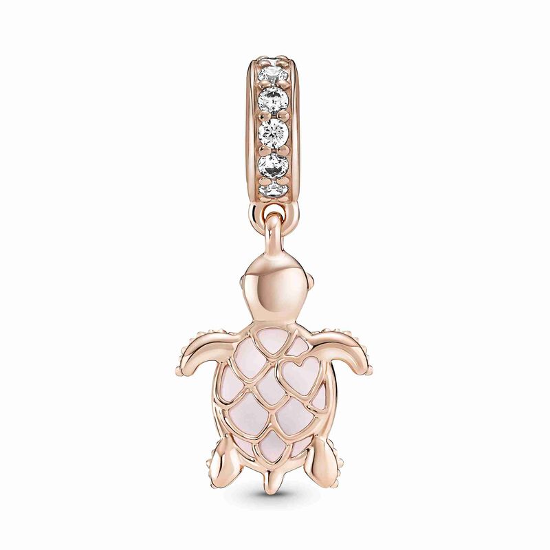 Pandora Murano Glass Pink Sea Turtle Dangle Charm image number 2