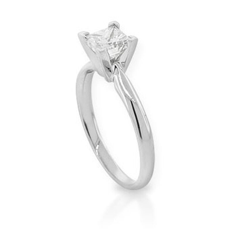 Princess Cut Diamond Solitaire Ring, 14K, 1ct. image number 2