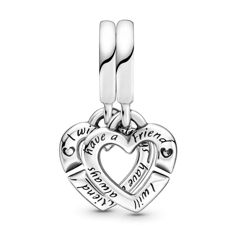 Pandora Linked Sister Hearts CZ Split Dangle Charm image number 2