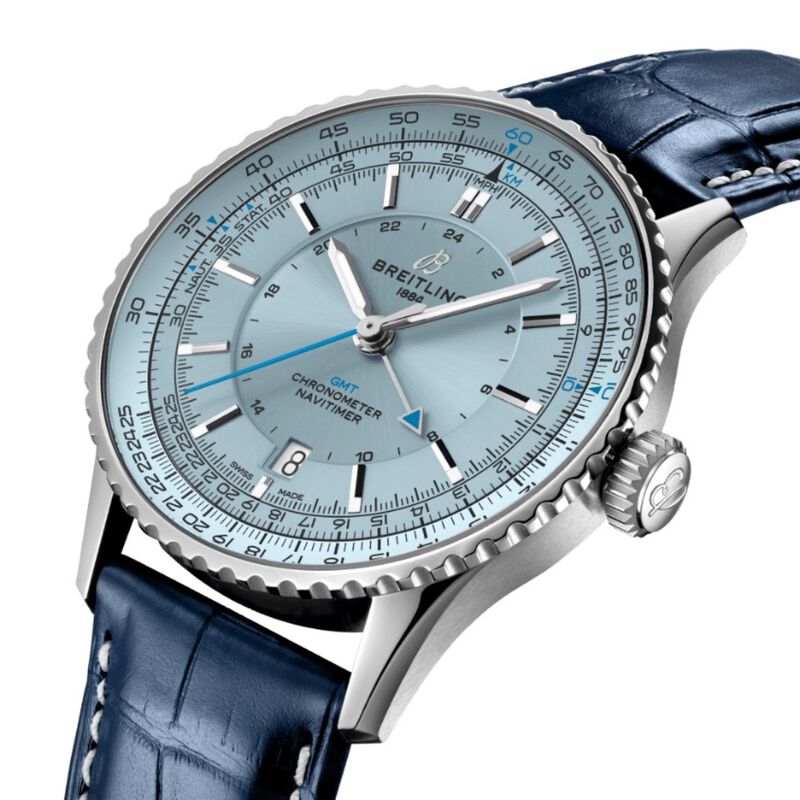 Breitling Navitimer Automatic Ice Blue Dial Alligator Strap Watch, 41mm image number 1