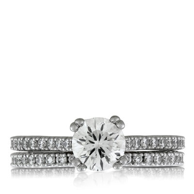 Ben Bridge Signature Diamond Two-Tone Bridal Set 18K