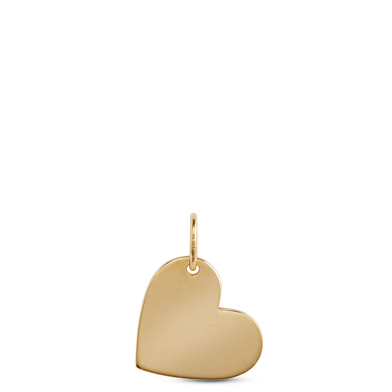 13MM Slanted Heart Disk, 14K Yellow Gold image number 0
