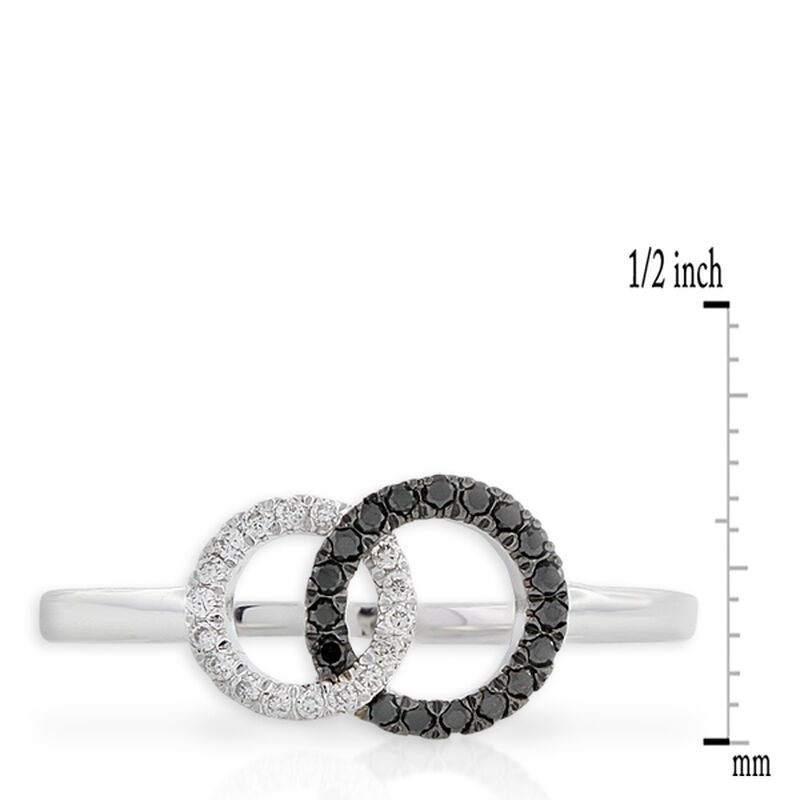 Black & White Diamond Ring 14K image number 3