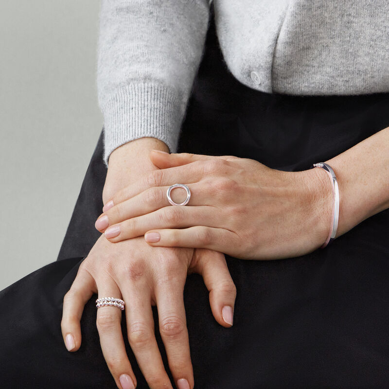 Cushion Shaped Bracelet, Sterling Silver image number 1