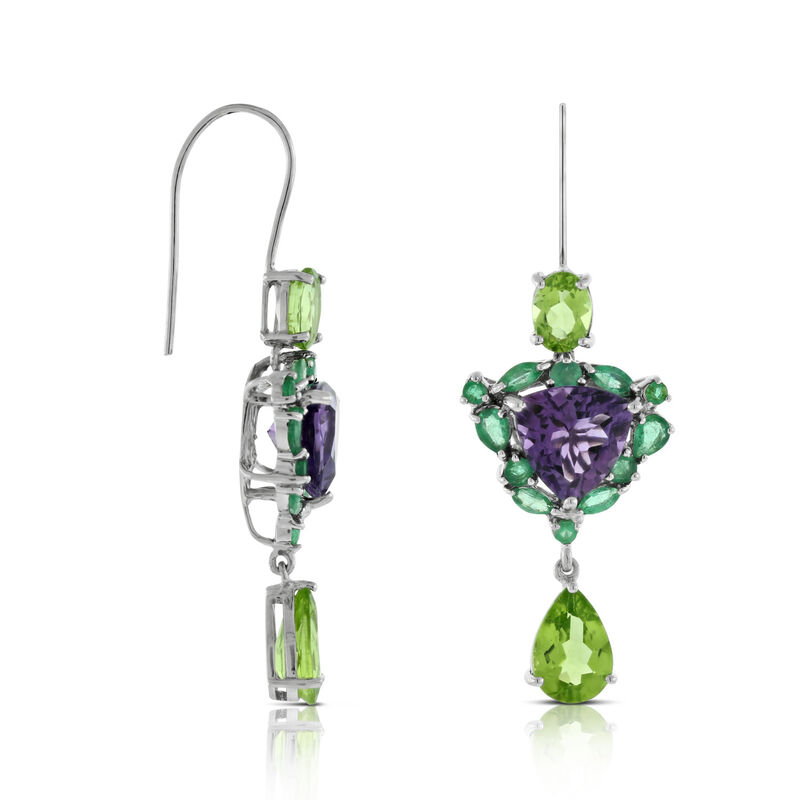 Lisa Bridge Amethyst, Emerald & Peridot Earrings image number 0