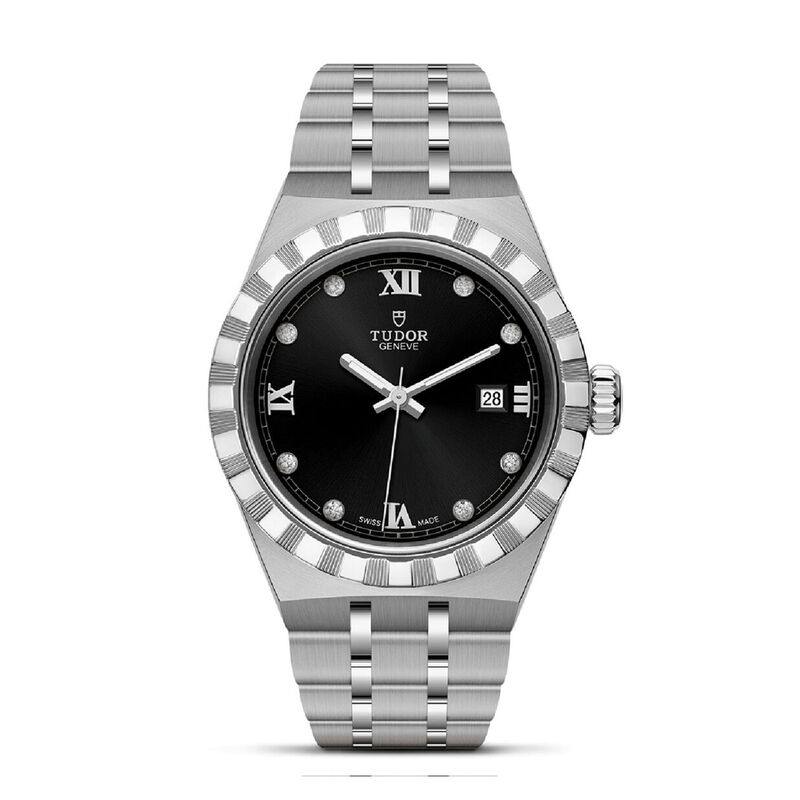 TUDOR Royal Black Diamond Dial Unisex Watch, 28mm image number 0