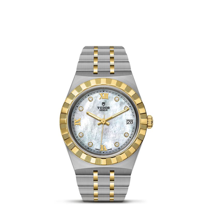 TUDOR Royal Watch Steel Case Gem Set White Dial Steel And Gold Bracelet, 34mm image number 0