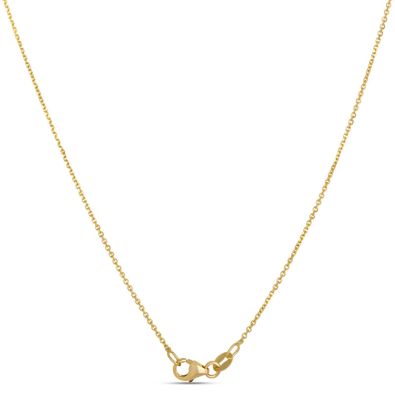Round Sapphire Diamond Halo Pendant Necklace, 14K Yellow Gold image number 2