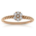 Rose Gold Cluster Diamond Ring 14K