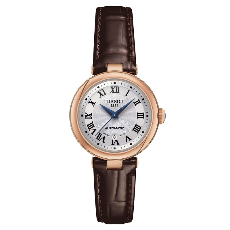Tissot Bellissima Auto White Leather Gold PVD Auto Watch, 29mm image number 0