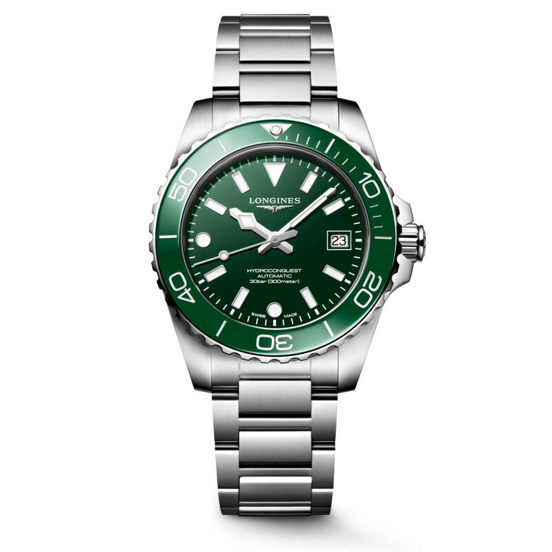 Longines Hydroconquest Green Dial Watch, 39mm image number 0