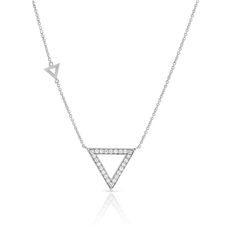 Diamond Triangle Geometric Necklace 14K image number 0