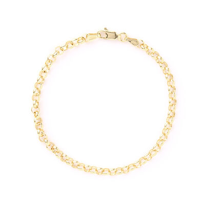 Rolo Bracelet with Lobster Clasp, 14K Yellow Gold