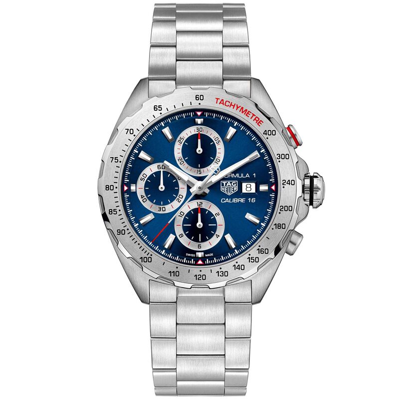 TAG Heuer Formula 1 Calibre 16 Automatic Mens Blue Steel Chronograph Watch image number 0