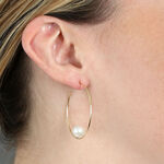 Balanced Cultured Pearl Hoop Earrings 14K
