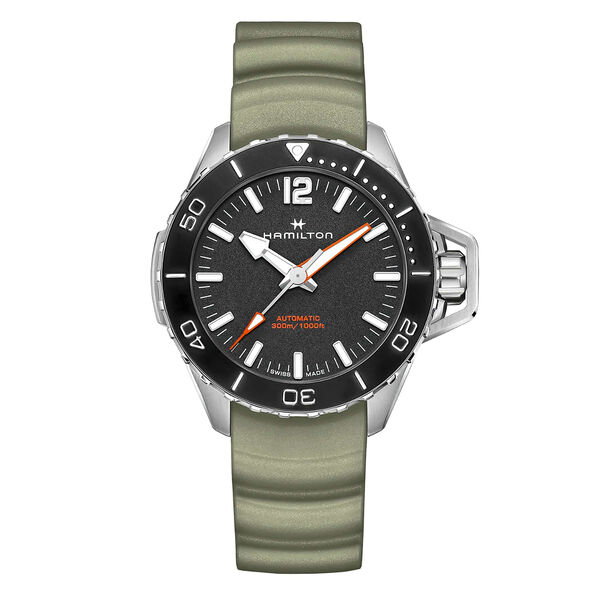 Hamilton Khaki Navy Frogman Auto Watch, Steel Case Black Dial, 46mm