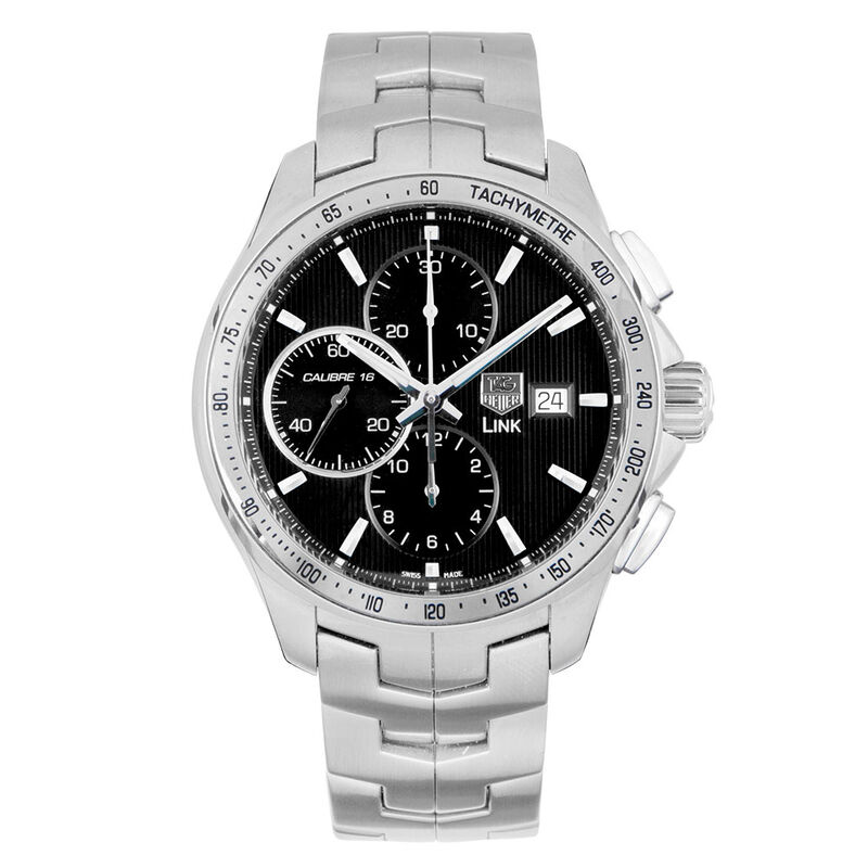 Pre-Owned TAG Heuer Link Black Dial Chronograph Watch, 43mm image number 0