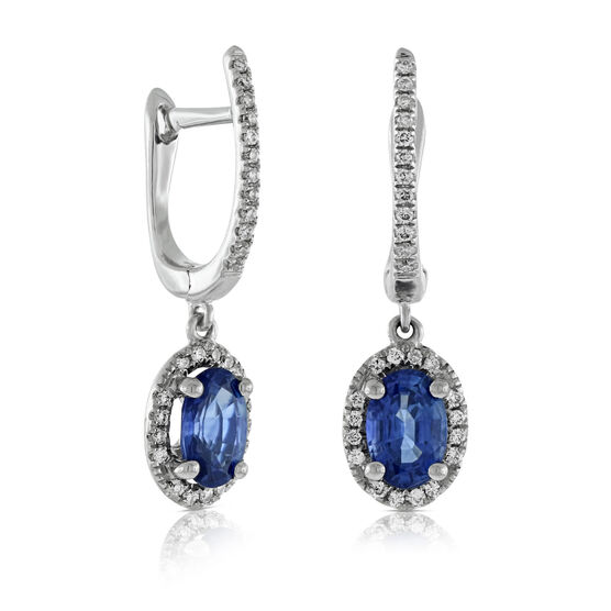 Dangle Sapphire & Diamond Earrings 14K