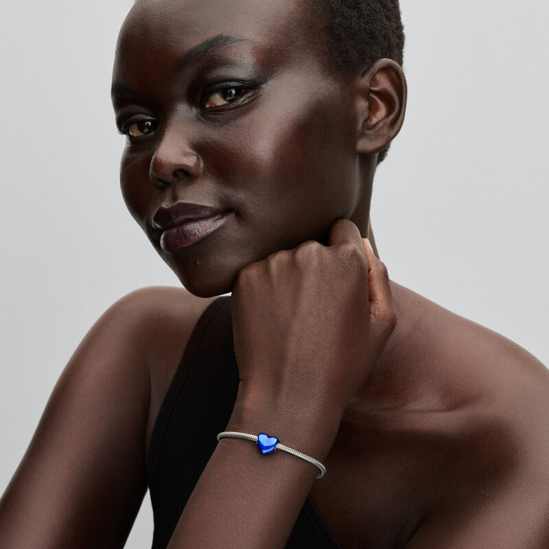 Pandora Metallic Blue Heart Charm image number 3