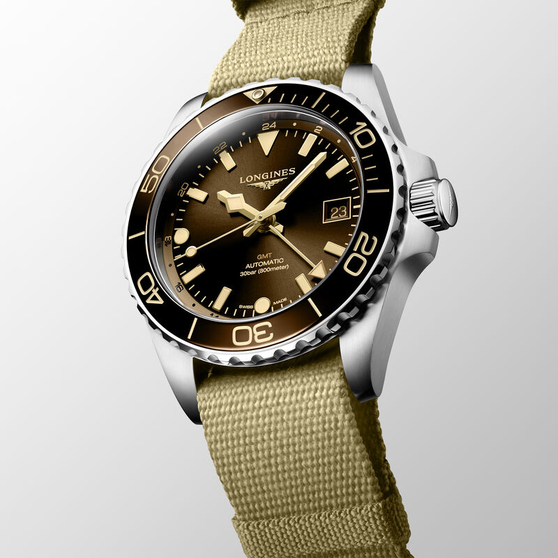 Longines Hydroconquest GMT Sunray Brown Dial Watch, 41mm image number 1