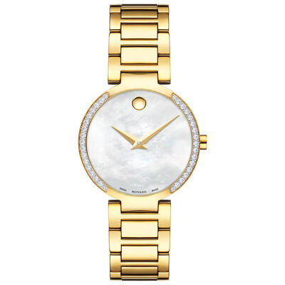 Movado Modern Classic Ladies Gold PVD Watch, 28mm