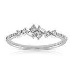 Scattered Baguette & Round Diamond Band 14K