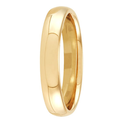 Yellow Gold Polished Rounded Comfort Fit 4mm Band 18K