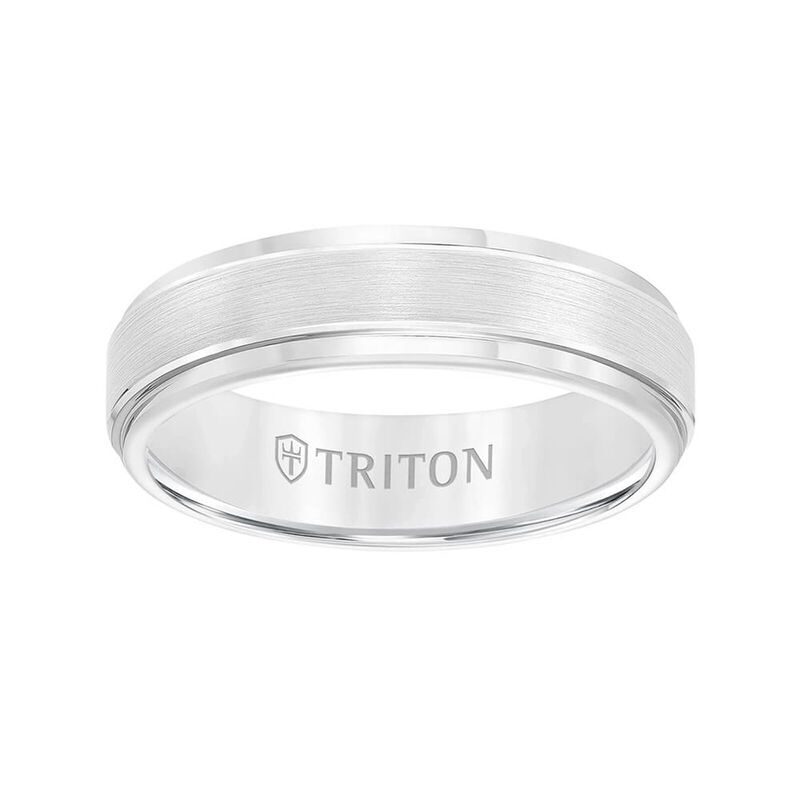 TRITON Contemporary Comfort Fit Satin Finish Band in White Tungsten, 6 mm&nbsp; image number 1